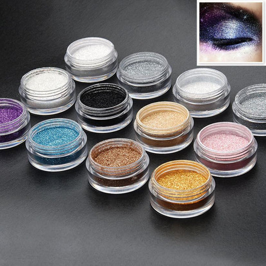 Eye Make Up Face Brighten Highlighter Shining Shimmer Powder Pigment 12 Color Glitter Eyeshadow Palette Cosmetics Salon #622